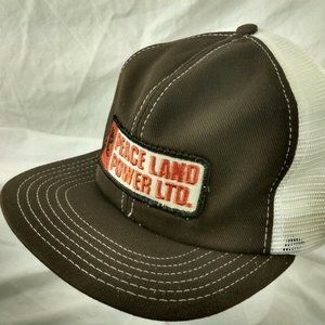 PEACE LAND POWERCap Trucker Hat Snapback Baseball Vintage retro 80s